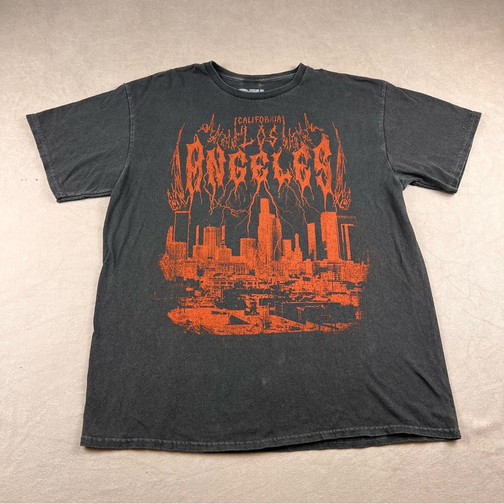 Los Angeles Graphic Short Sleeve Tee - Black with Orange Print
